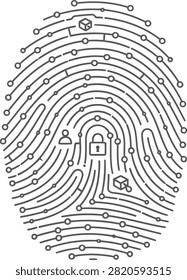 Fingerprint scan or biometric pattern isolated