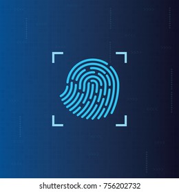 Fingerprint scan, biometric recognition.