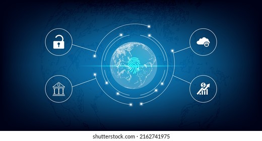 Fingerprint scan concept for secure access and unlock design.