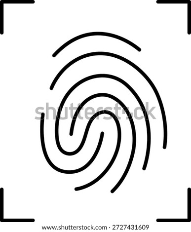 Fingerprint scan in frame, editable stroke.