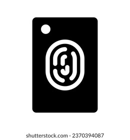 fingerprint scan glyph icon illustration vector graphic. Simple element illustration vector graphic, suitable for app, websites, and presentations isolated on white background