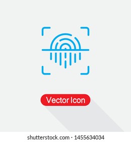 Fingerprint scan Icon, Biometric Fingerprint Icon Vector Illustration Eps10