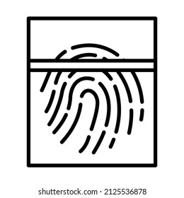 Fingerprint Scan Icon. Bold Outline Design With Editable Stroke Width. Vector Illustration.