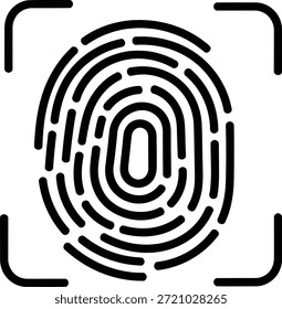 Icono de escaneo de huellas dactilares con marco de cámara