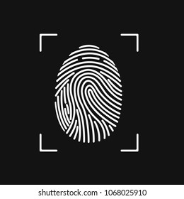 Fingerprint scan icon for computer or other device security. Vector illustration