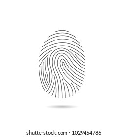 Fingerprint scan icon for computer security. Vector illustration