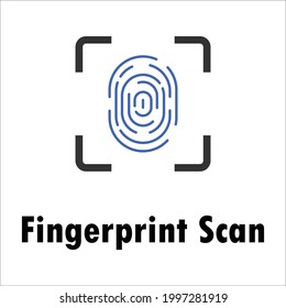 diseño de icono de digitalización de huellas digitales