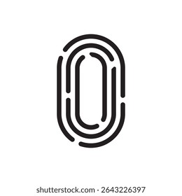 Ícone de digitalização de impressão digital. Impressão digital biométrica detalhada, ideal para designs de segurança, ID ou login.