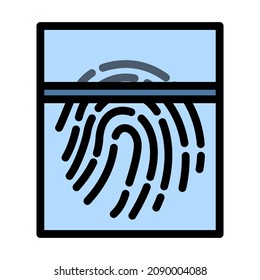 Fingerprint Scan Icon. Editable Bold Outline With Color Fill Design. Vector Illustration.