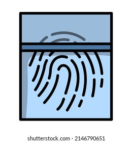 Fingerprint Scan Icon. Editable Bold Outline With Color Fill Design. Vector Illustration.