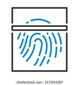 Fingerprint Scan Icon. Editable Bold Outline With Color Fill Design. Vector Illustration.