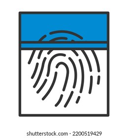 Fingerprint Scan Icon. Editable Bold Outline With Color Fill Design. Vector Illustration.