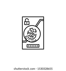 Fingerprint scan icon. Element of future business thin line icon
