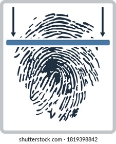Fingerprint Scan Icon. Flat Color Design. Vector Illustration.