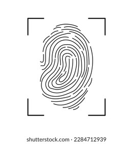 Fingerprint Scan Icon. Fingerprint icon identification. Security and surveillance system element. Vector illustration