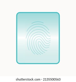 Fingerprint Scan Icon, fingerprint icon inside square frame