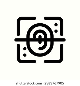 fingerprint scan icon, isolated icon in light background, perfect for website, blog, logo, graphic design, social media, UI, mobile app