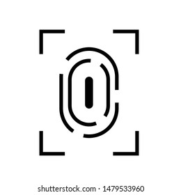 Fingerprint Scan icon isolated on white background.