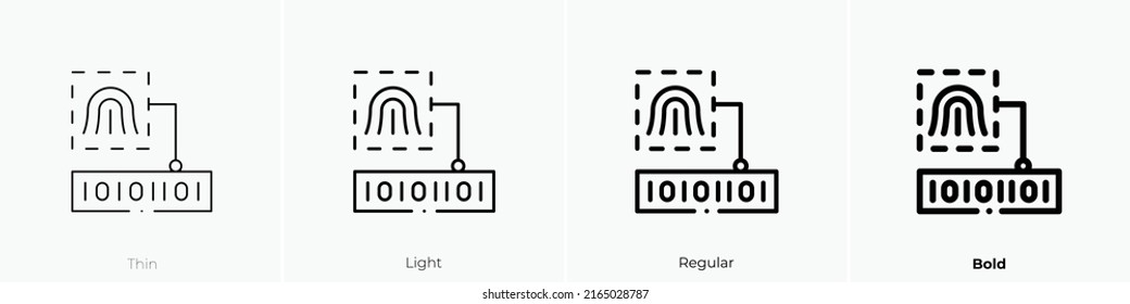fingerprint scan icon. Linear style sign isolated on white background. Vector illustration.
