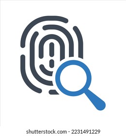 Fingerprint scan icon. Fingerprint search icon. Vector and glyph