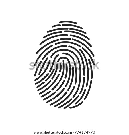 
Fingerprint Scan Icon. Security concept, opening or closing. Vector illustration.