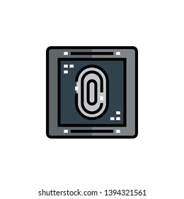 fingerprint scan icon sign signifier vector