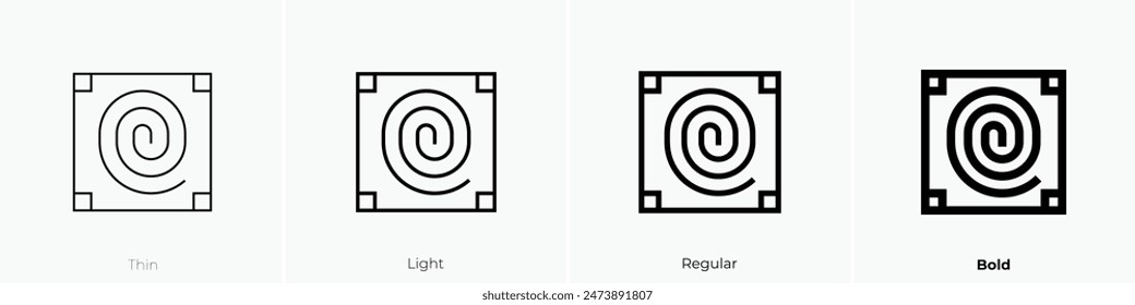 fingerprint scan icon. Thin, Light Regular And Bold style design isolated on white background