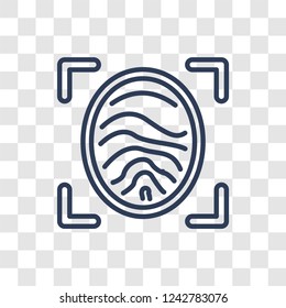 Fingerprint scan icon. Trendy linear Fingerprint scan logo concept on transparent background from Internet Security and Networking collection