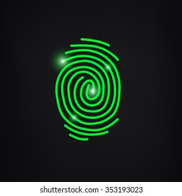 Fingerprint scan icon vector