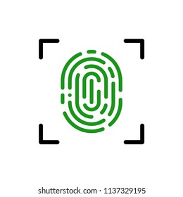 Fingerprint Scan Icon. Vector illustration. EPS 10.