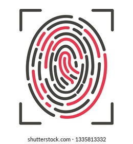 Fingerprint Scan Icon. Vector illustration. EPS 10.
