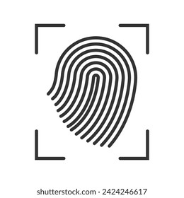 Fingerprint scan icon. Vector illustration.