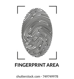 Fingerprint scan icon. Vector illustration.