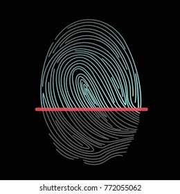 Fingerprint Scan Icon. Vector illustration.
