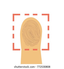 Fingerprint Scan Icon. Vector illustration.