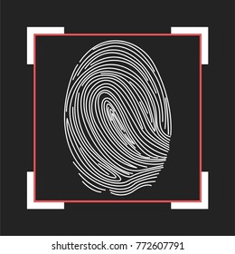 Fingerprint Scan Icon. Vector illustration.