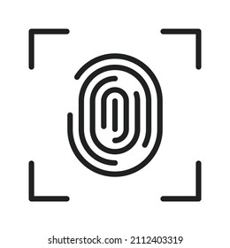 Imagen vectorial del icono de exploración de huellas digitales. También se puede usar para la ciberseguridad. Adecuado para aplicaciones móviles, aplicaciones web y medios impresos.