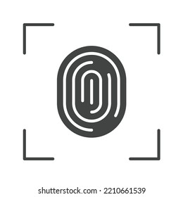 Fingerprint Scan Icon Vector Image. Can Also Be Used For Cyber Security. Suitable For Mobile Apps, Web Apps And Print Media.