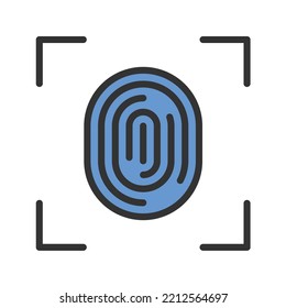 Fingerprint Scan Icon Vector Image. Can Also Be Used For Cyber Security. Suitable For Mobile Apps, Web Apps And Print Media.