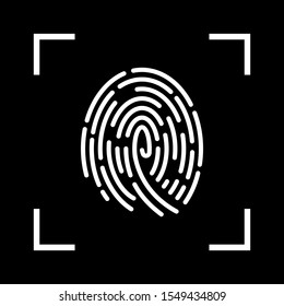 Fingerprint Scan Icon vector isolated on white background
