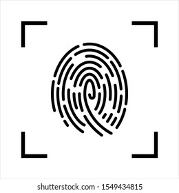 Icono de análisis de huellas digitales aislado en fondo blanco