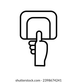 fingerprint scan icon with white background vector stock illustration