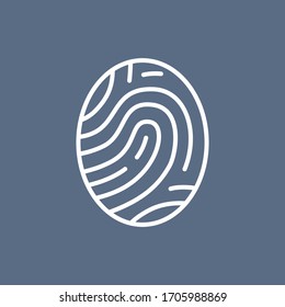 Fingerprint scan identification icon simple line vector sign