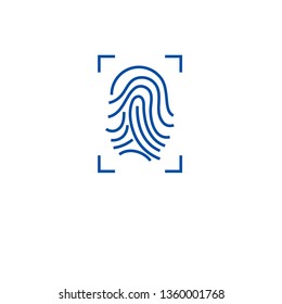 Fingerprint scan line icon concept. Fingerprint scan flat  vector symbol, sign, outline illustration.