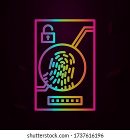 Icono de nolan de exploración de huellas digitales. Línea delgada simple, vector de contorno para iconos de negocios futuros para ui y ux, sitio web o aplicación móvil