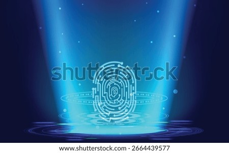 Fingerprint Scan password technology Cybersecurity Concept Digital  Biometric Authentication