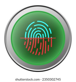 Fingerprint scan provides security access with biometrics identification. button fingerprint scan. Vector illustration