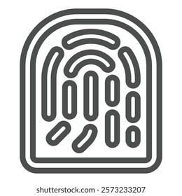 Fingerprint scan sample line icon, biometric scanner concept. Vector graphics. Finger print sign on white background, outline style icon for mobile or web design