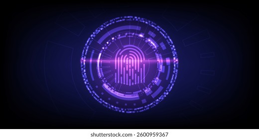 Fingerprint scan for secure access technology connection.