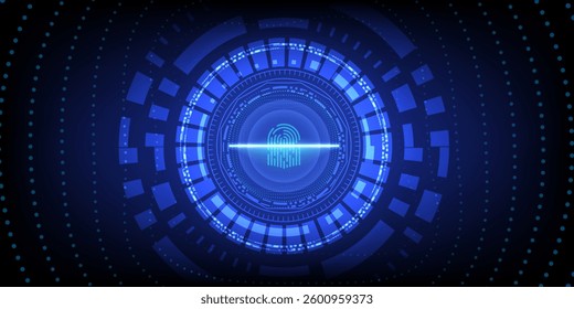 Fingerprint scan for secure access technology connection.